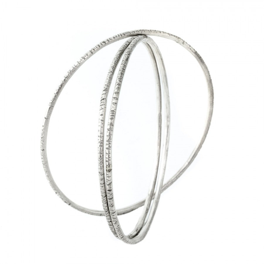 Bracciale Bangle Rigato Argento