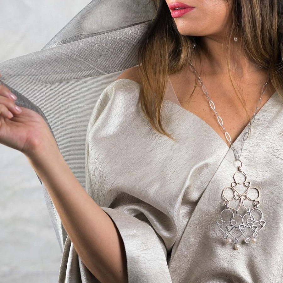 Grande Modulo Perle - Pendente in bronzo e alluminio