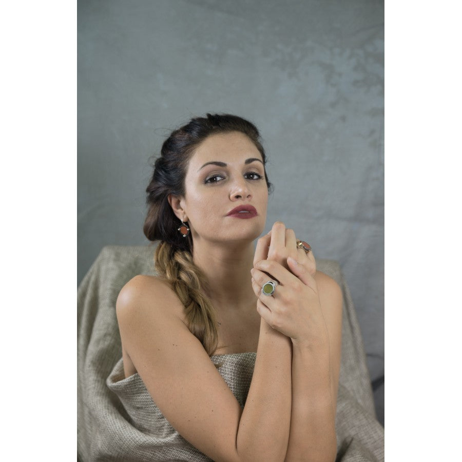 Disco Rosso Orecchini in argento