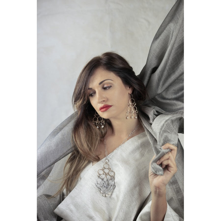 Grande Modulo Perle - Pendente in bronzo e alluminio