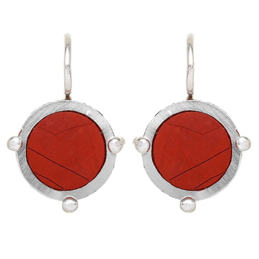 Disco Rosso Orecchini in argento