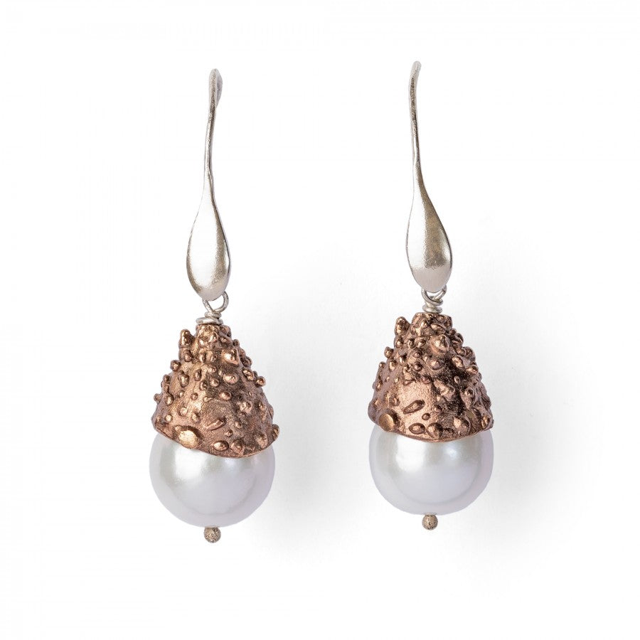 Vulcano Perla - Orecchini in bronzo