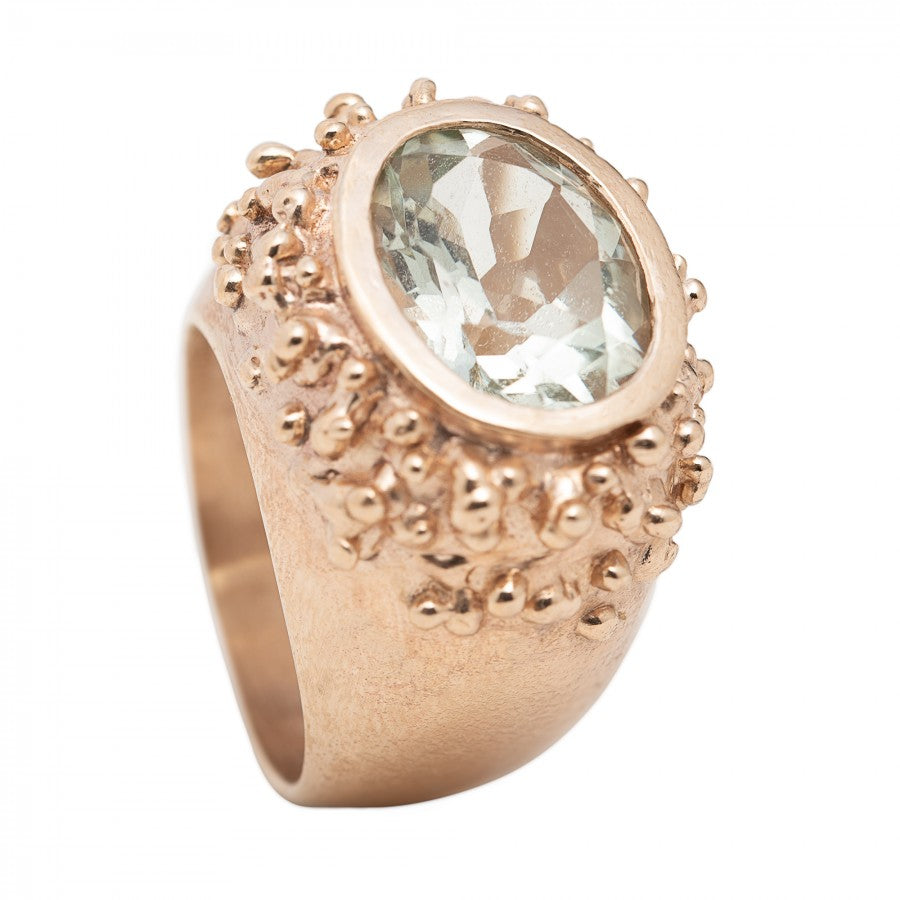 Ovale Pallino bronzo con Prasiolite