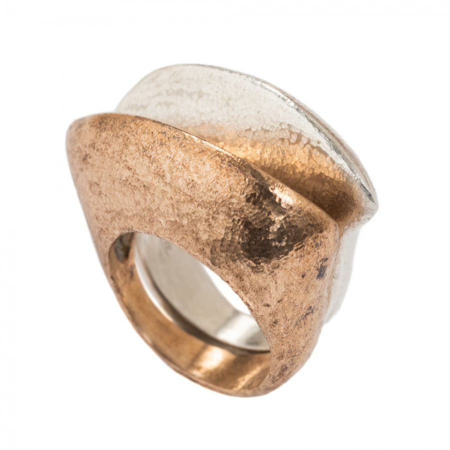 Onda coppia Anello in bronzo e argento