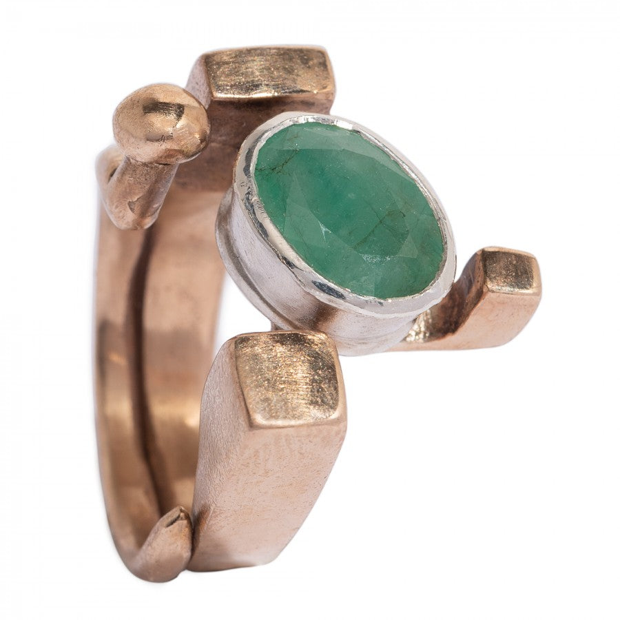 Chiodo Anello in bronzo e argento