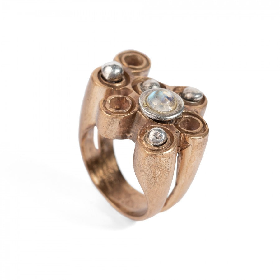 Pistoni Grande Anello in bronzo e argento