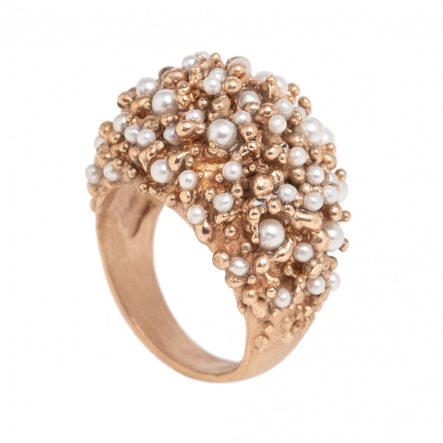 Folletto con Perline Anello in bronzo