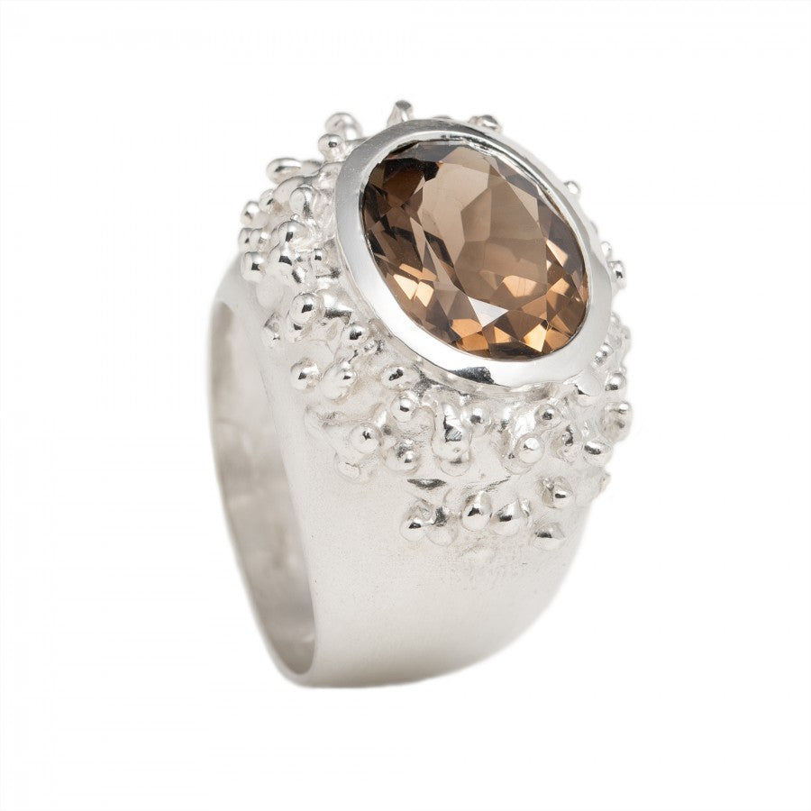 Ovale Pallino argento con Fumé