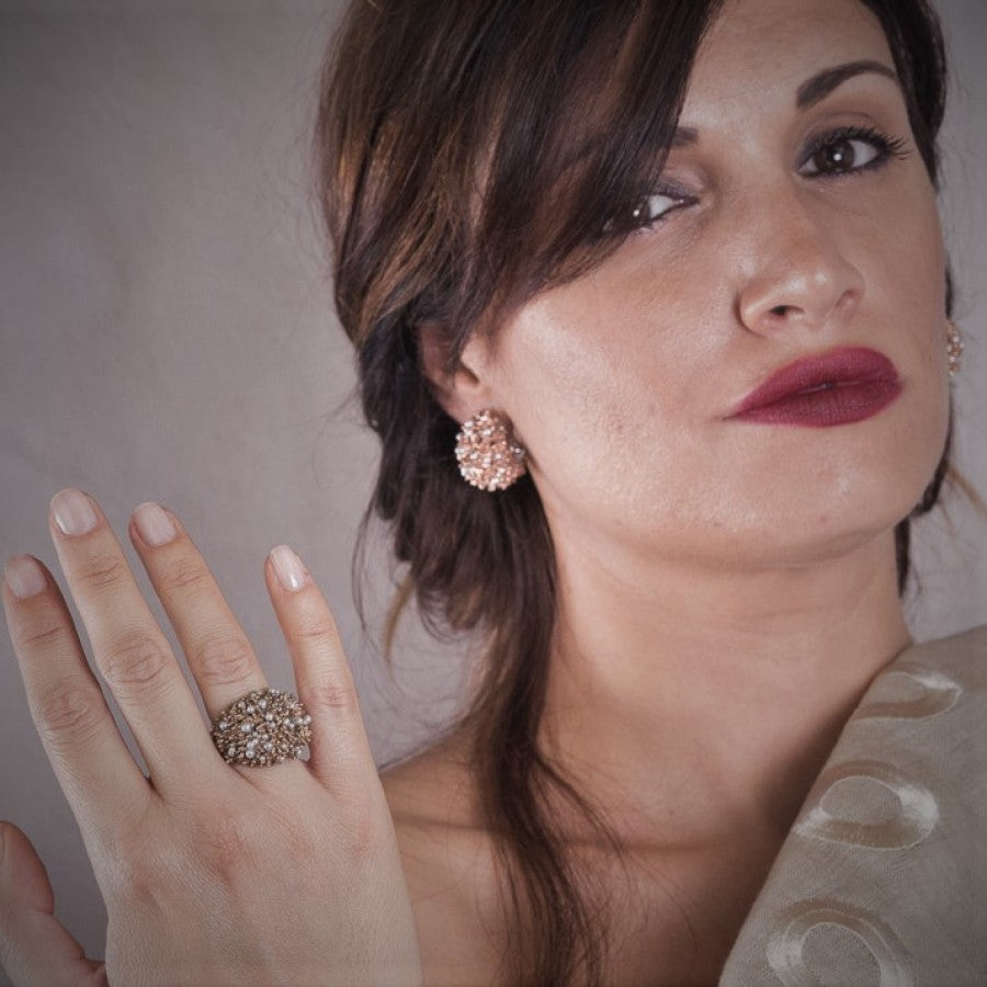 Folletto con Perline Anello in bronzo