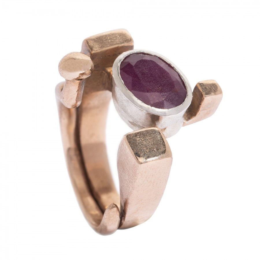 Chiodo Anello in bronzo e argento